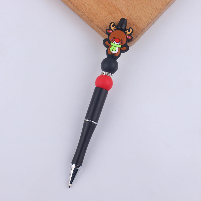 Wholesale Cartoon Christmas Silicone Handmade Plastic Beaded Pen